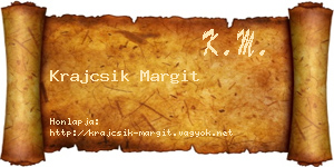 Krajcsik Margit névjegykártya